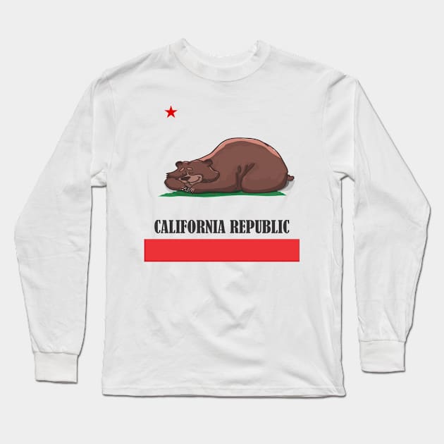 Sleeping Bear California Republic flag Long Sleeve T-Shirt by Geovanne96